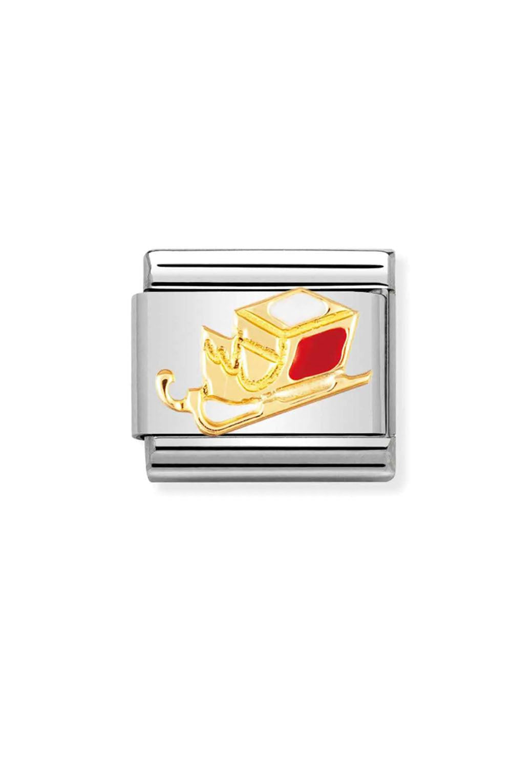 Christmas symbols 18k Gold & enamel Sledge