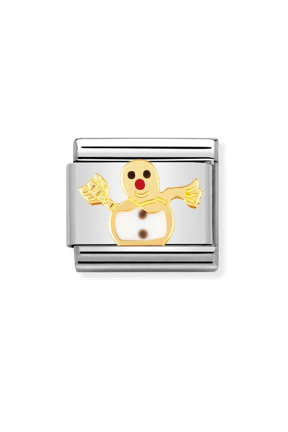 Christmas symbols 18k Gold & enamel Snowman