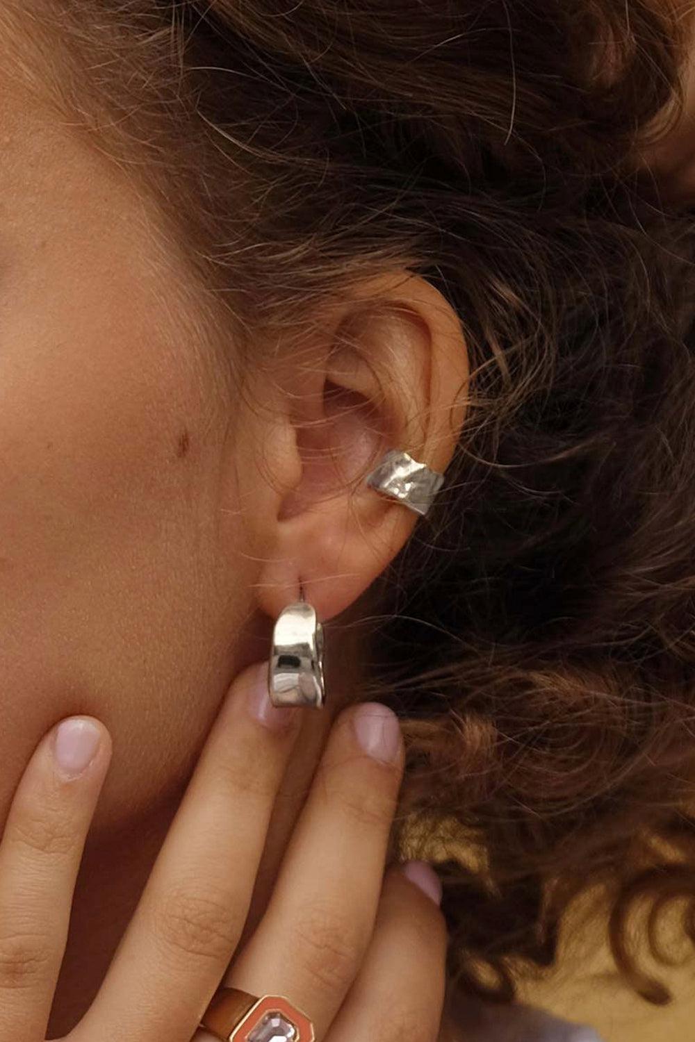 Chunky Mini Hoops Silver