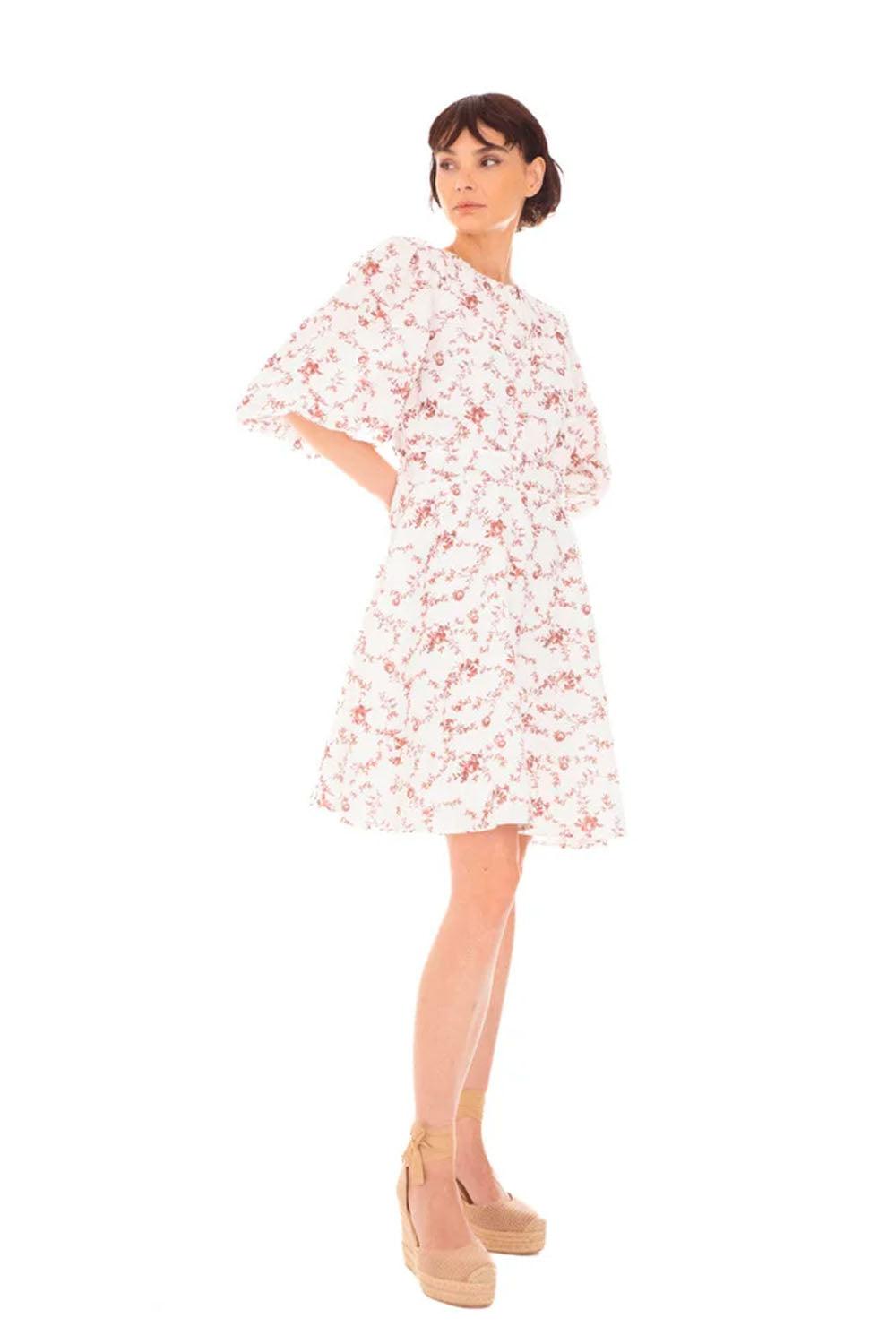 Clara Dress Red Ornament Print