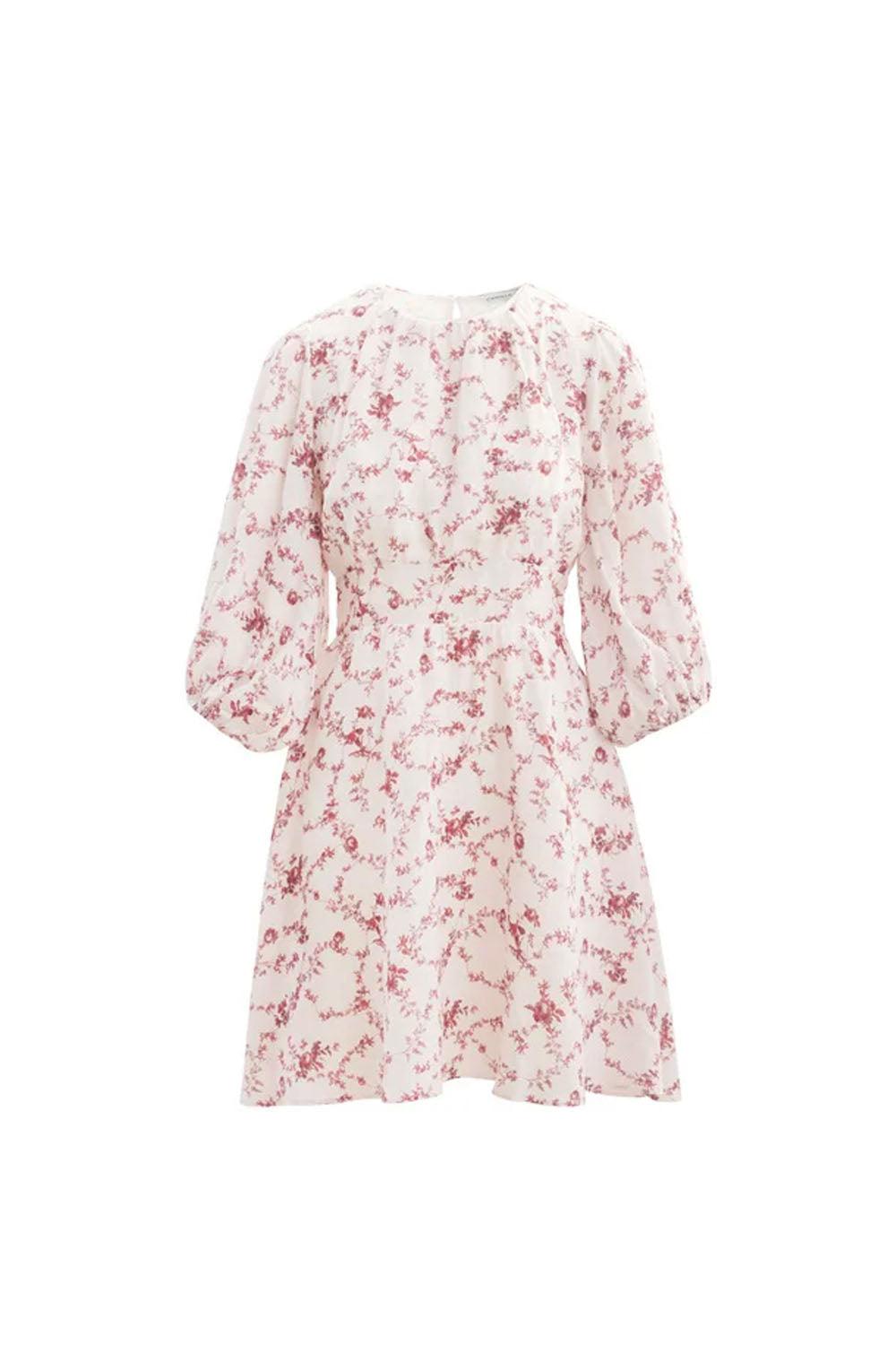 Clara Dress Red Ornament Print