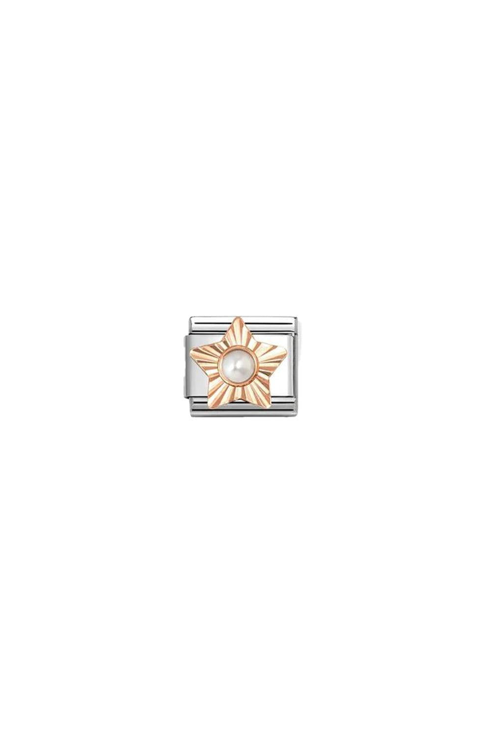 Classic Diamond Star 9k Rose gold White Opal