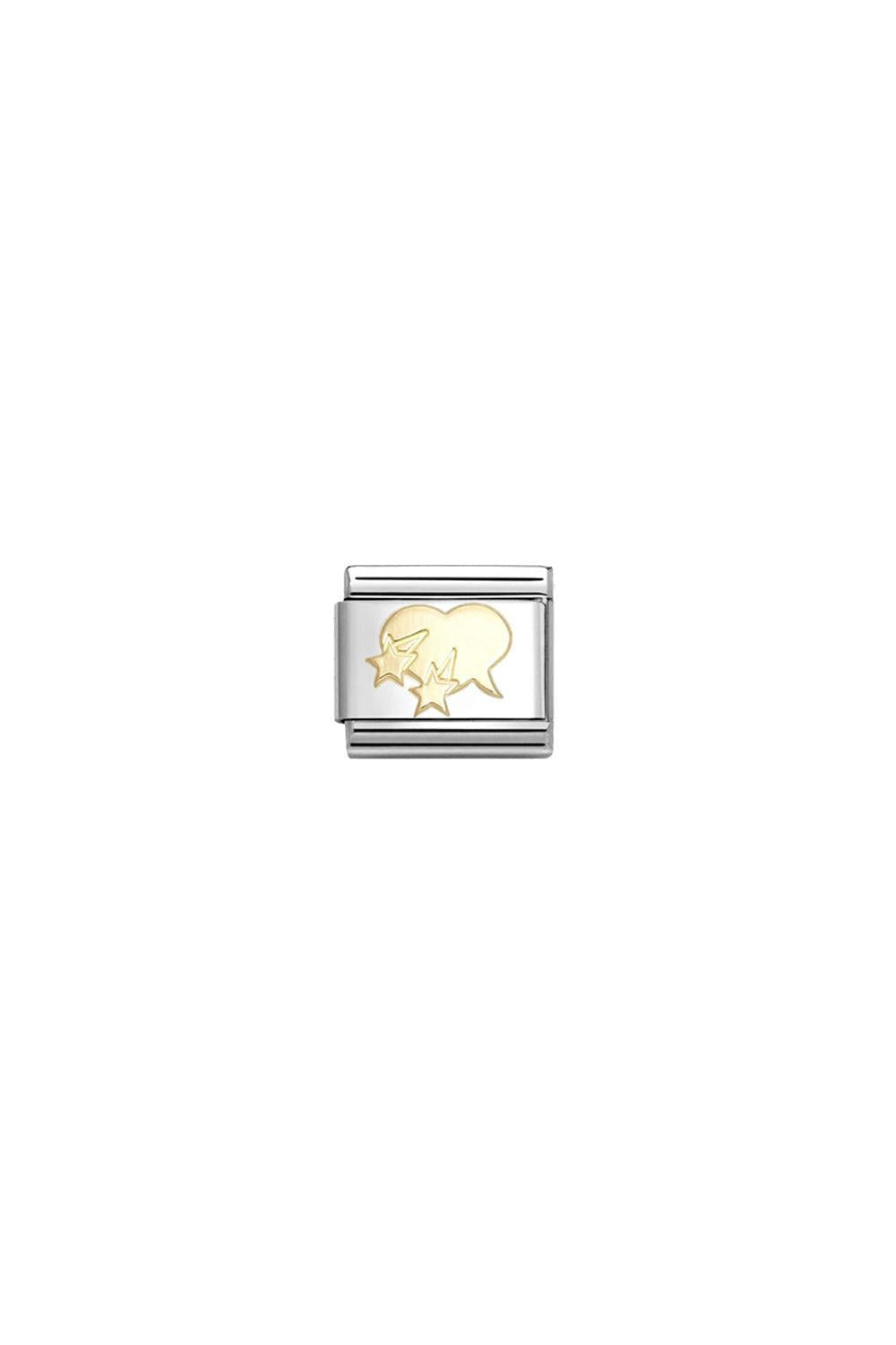 Classic Link 18k Gold Heart Speach Bubble