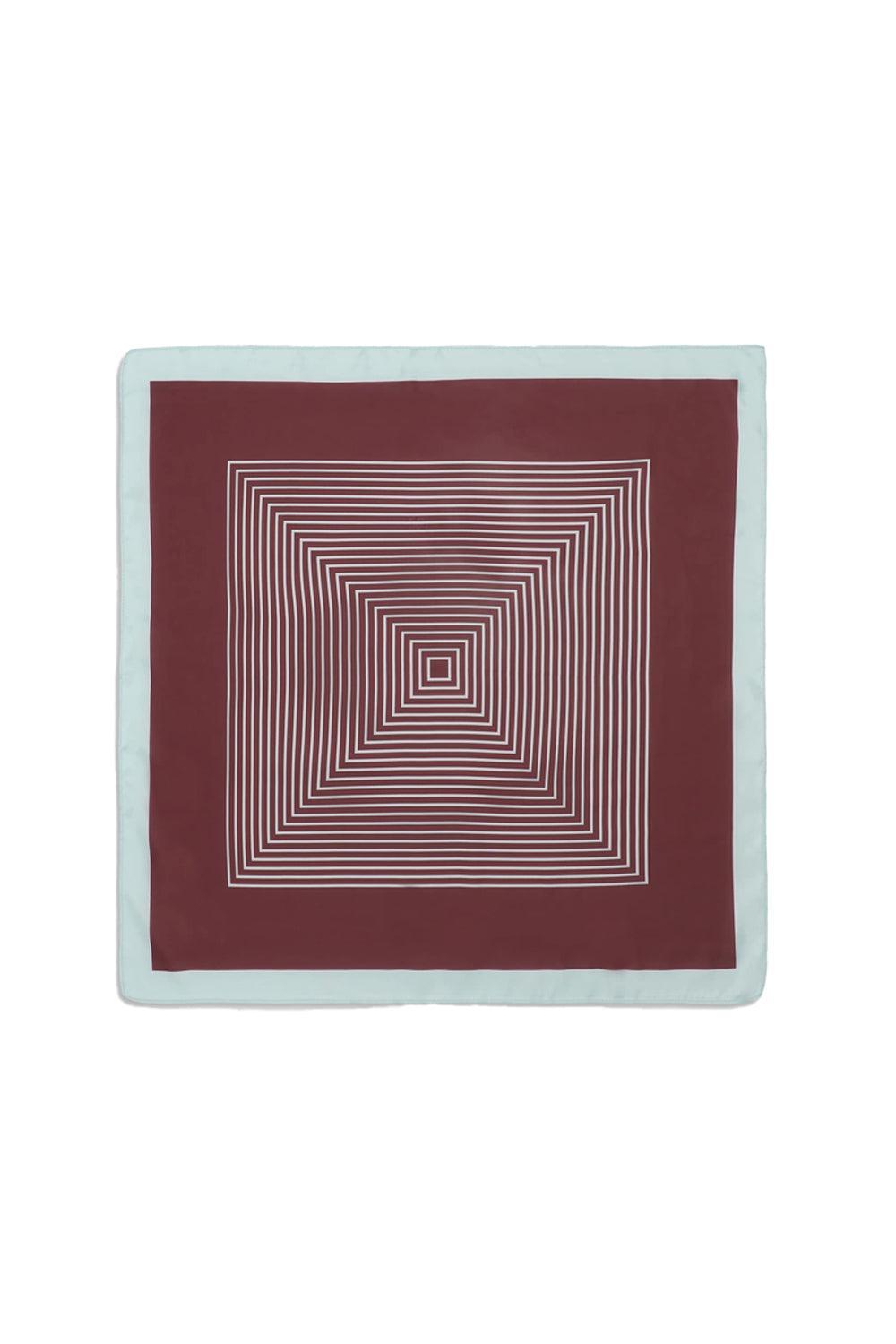 Classic Patterned Scarf White/Burgundy