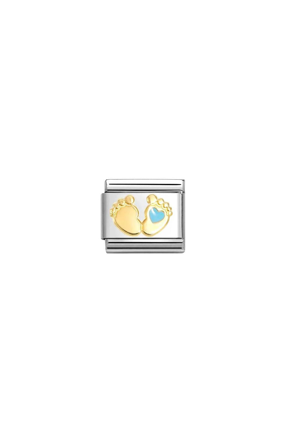 Classic Symbols Enamel, 18k Gold Blue Foot