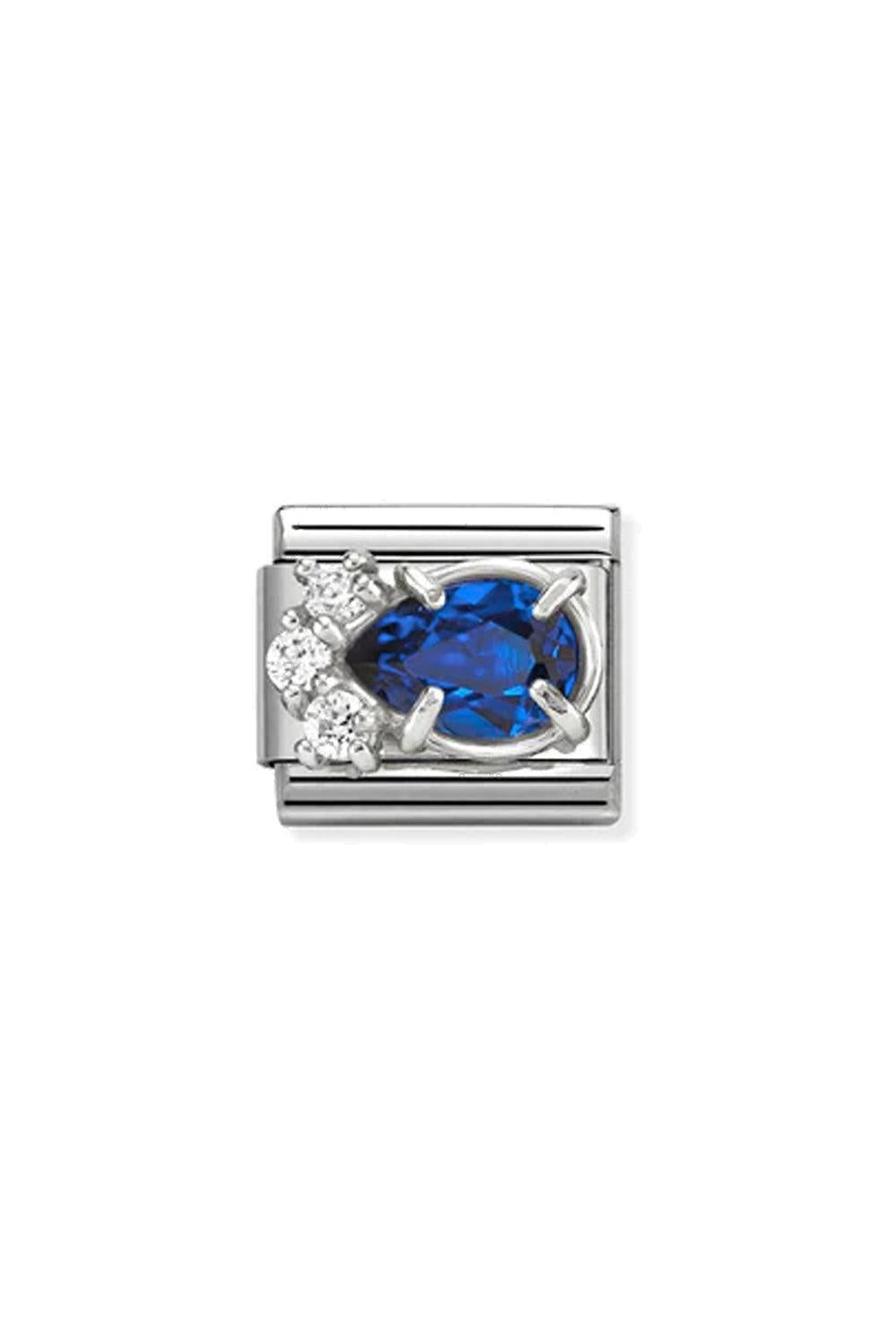 Classic cz & 925 Sterling Silver Blue Drop