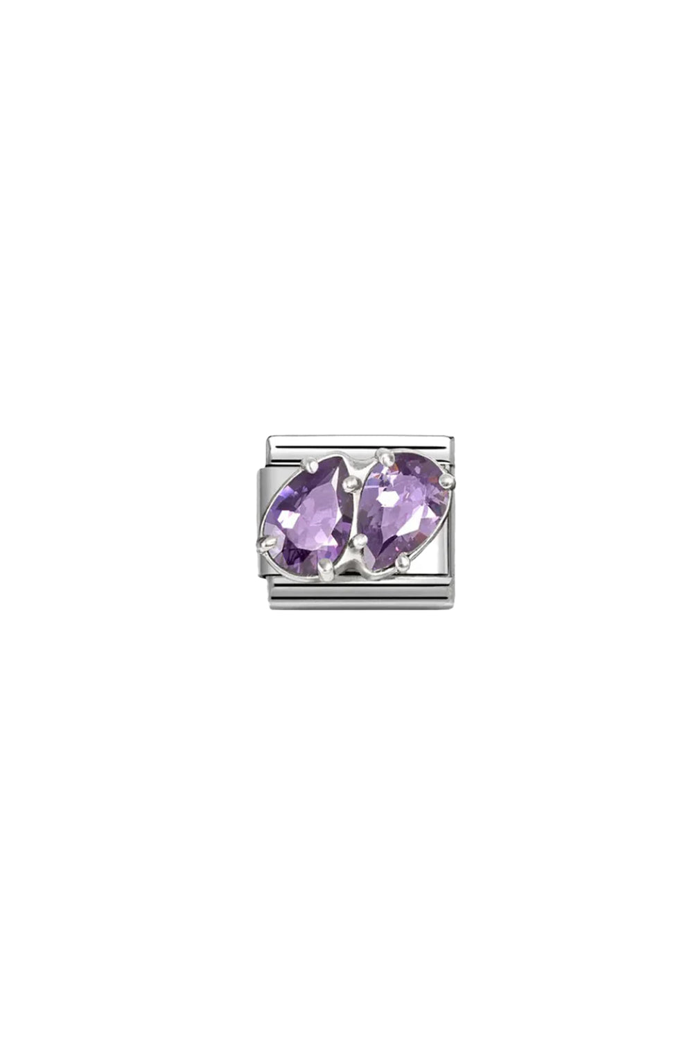 Classic cz & 925 Sterling Silver Light Purple Double Drops