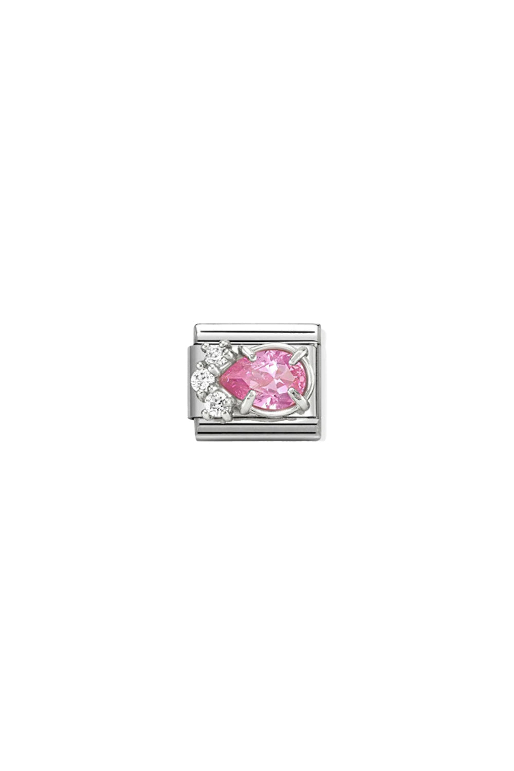 Classic cz & 925 Sterling Silver Pink Drop