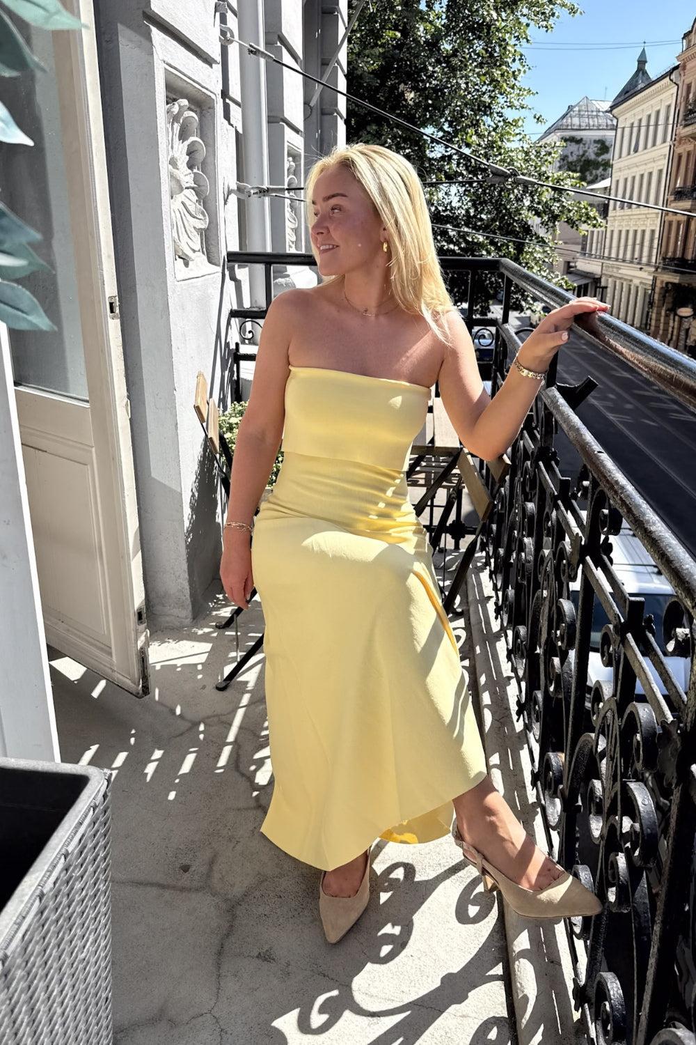 Clementina Midi Dress Butter Yellow