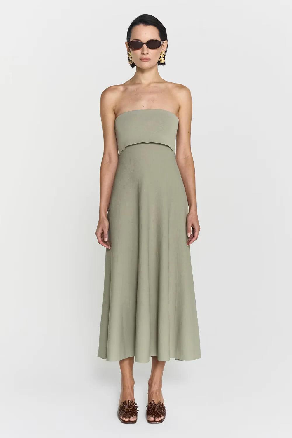 Clementina Midi Dress Khaki