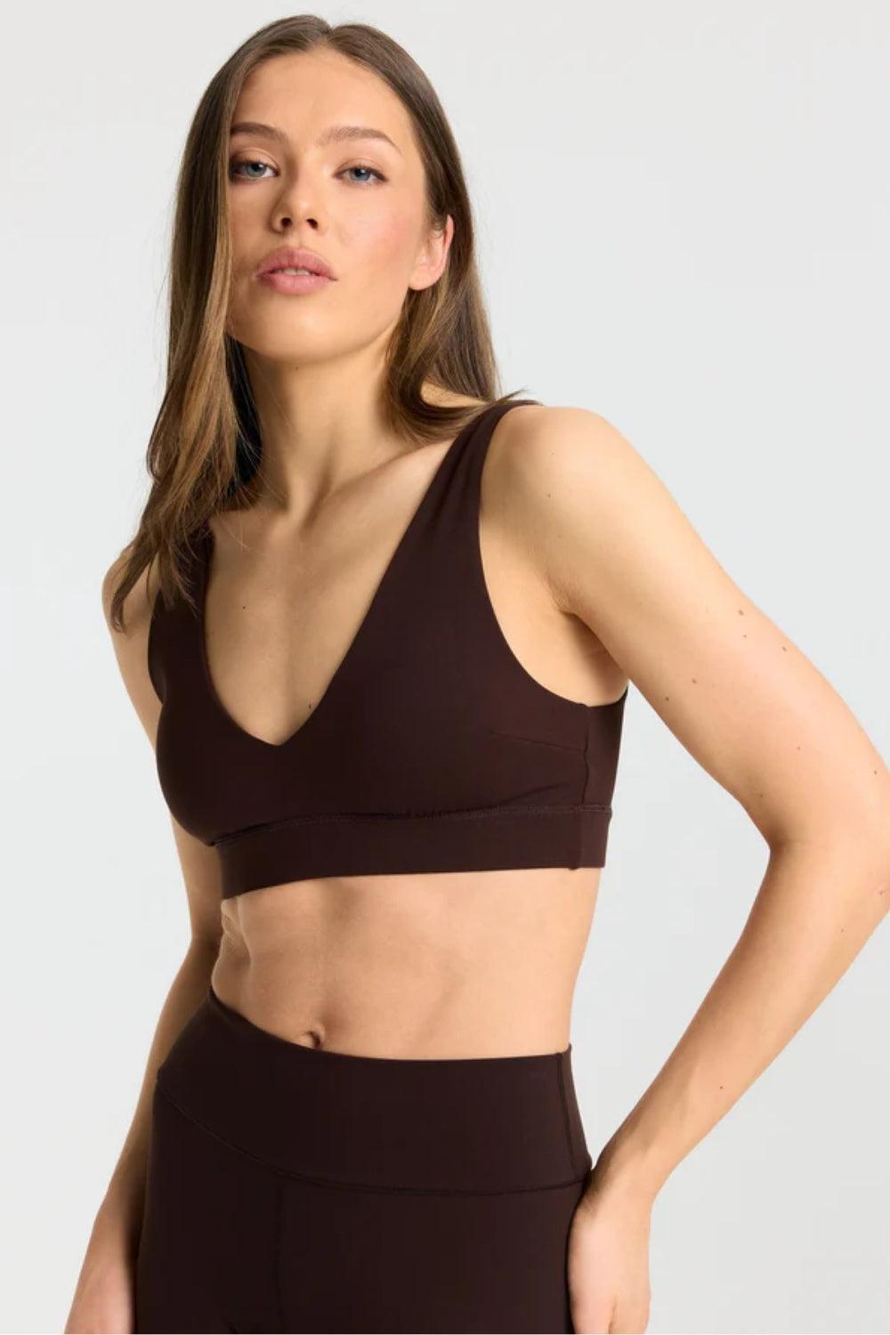 Cloudform V-shape Sports Bra Espresso