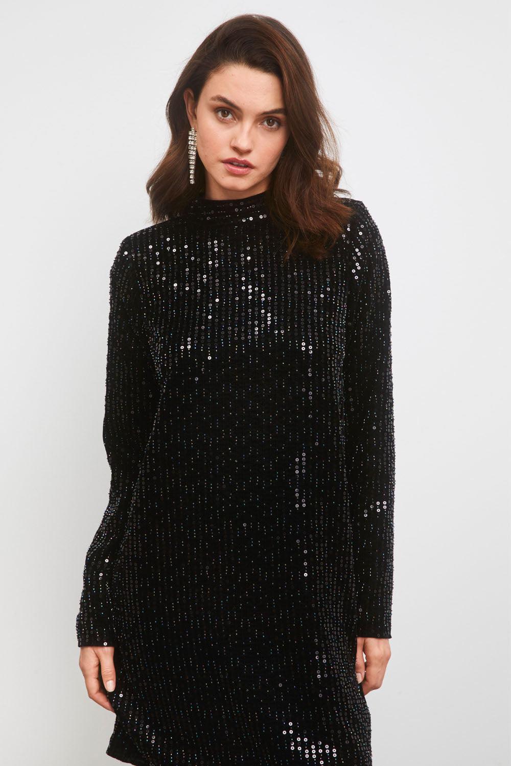 Club Sequin Dress Black