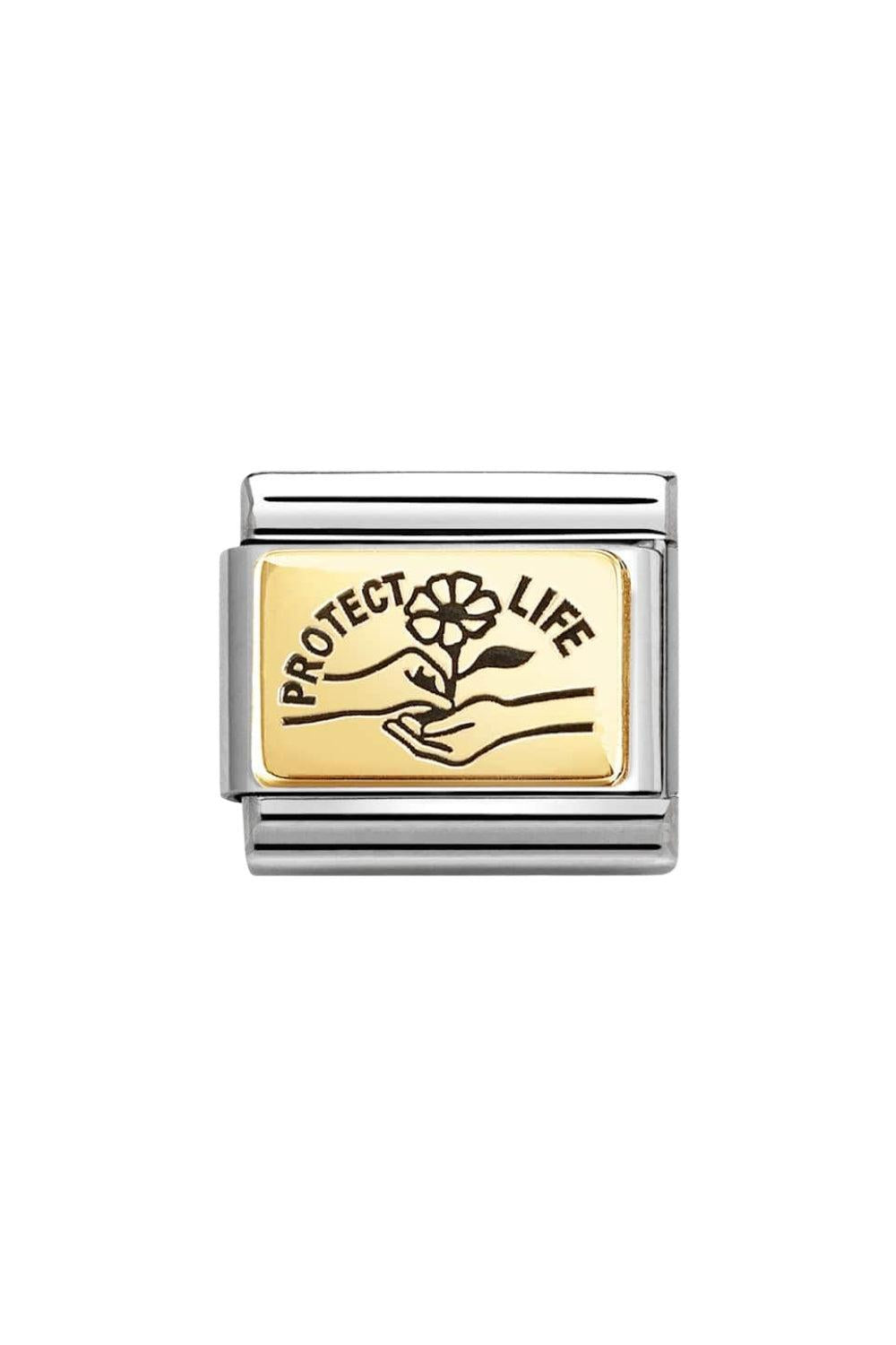 Composable classic plates 18k gold Protect Life