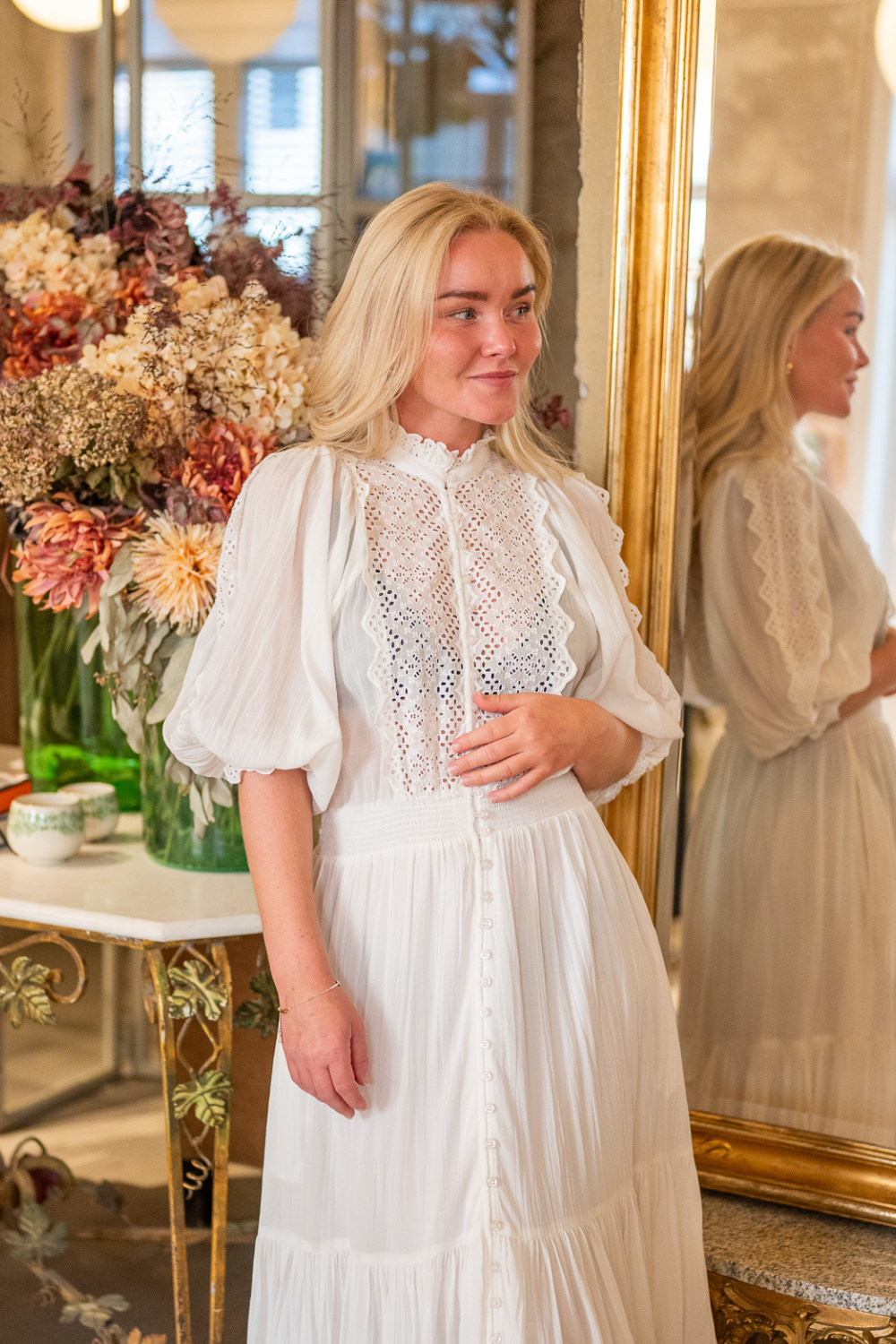 Cotton Slub Maxi Dress Perfect White