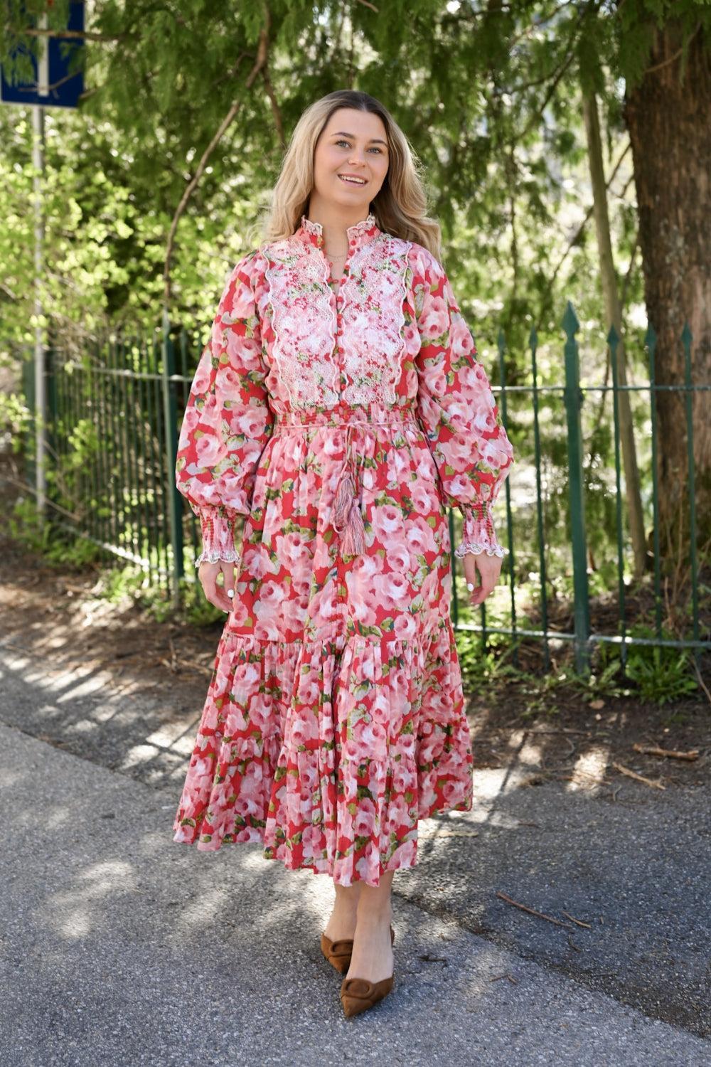 Cotton Slub Midi Dress Romance