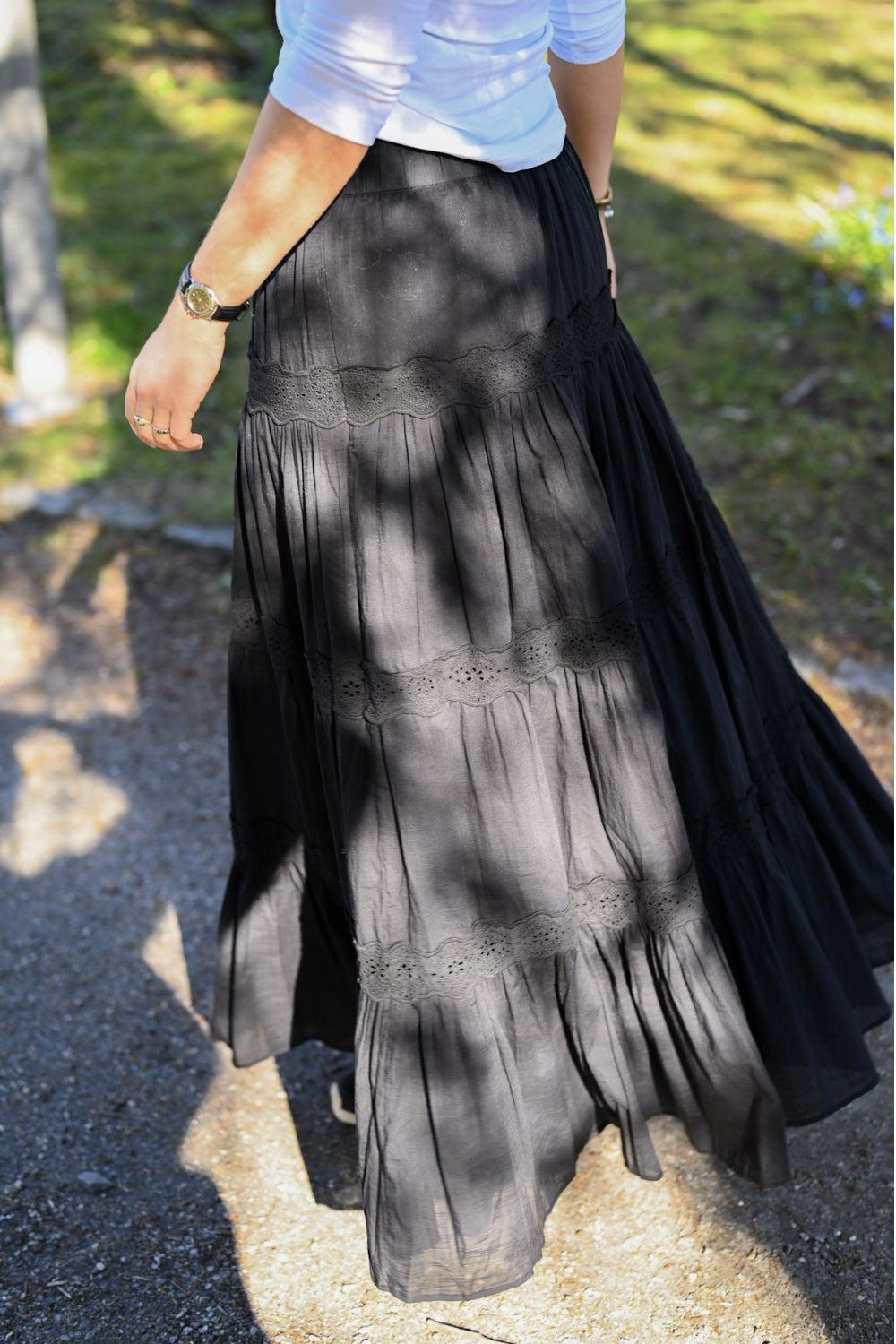 Cotton Slub Skirt Black