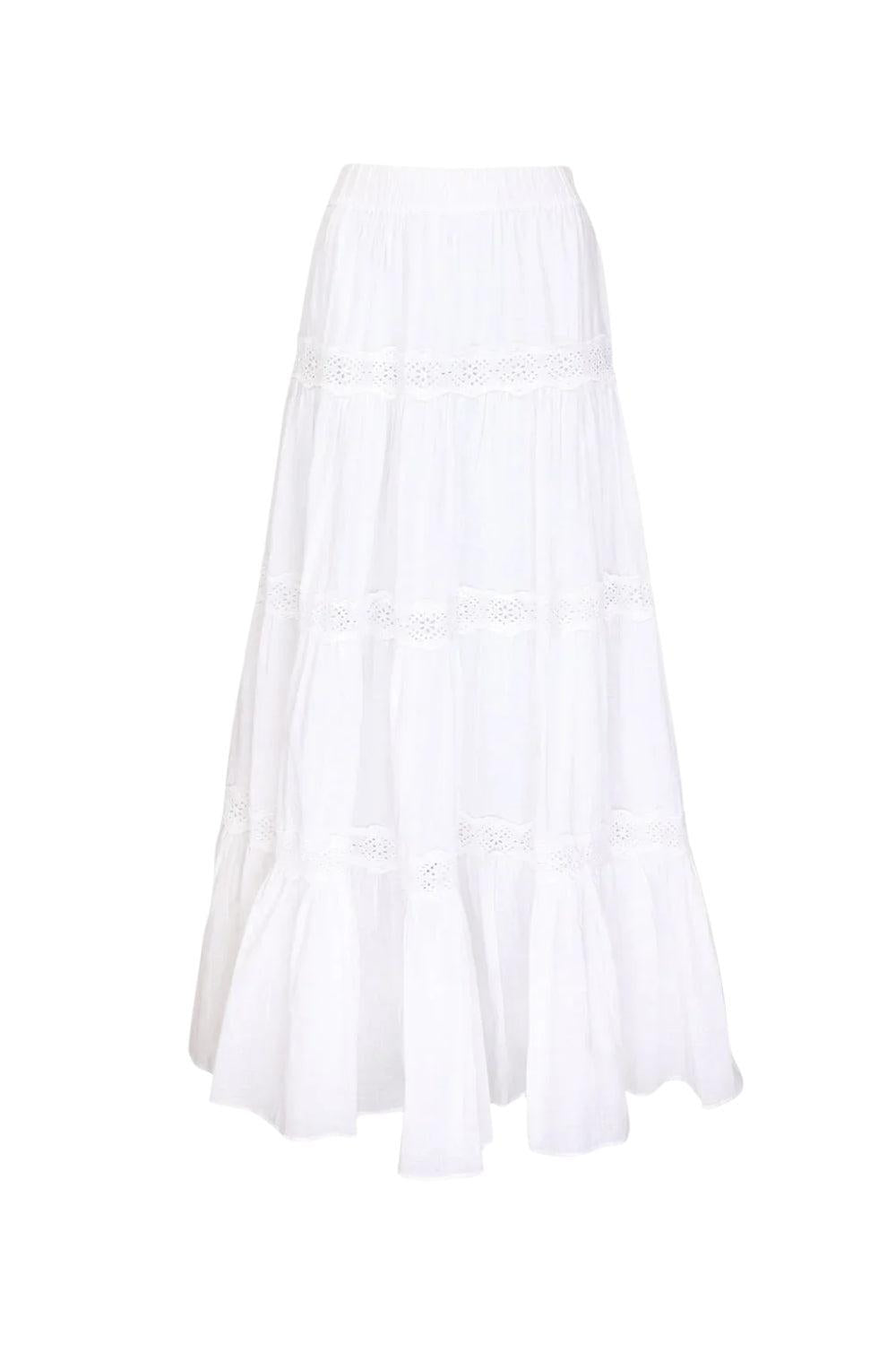 Cotton Slub Skirt hvit