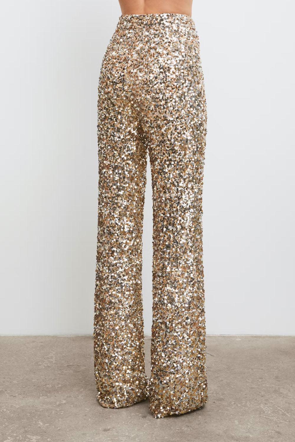 Dali Sequin Trouser Champagne