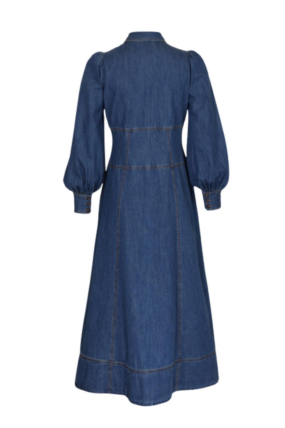 Denim Button-Down Dress French Blue