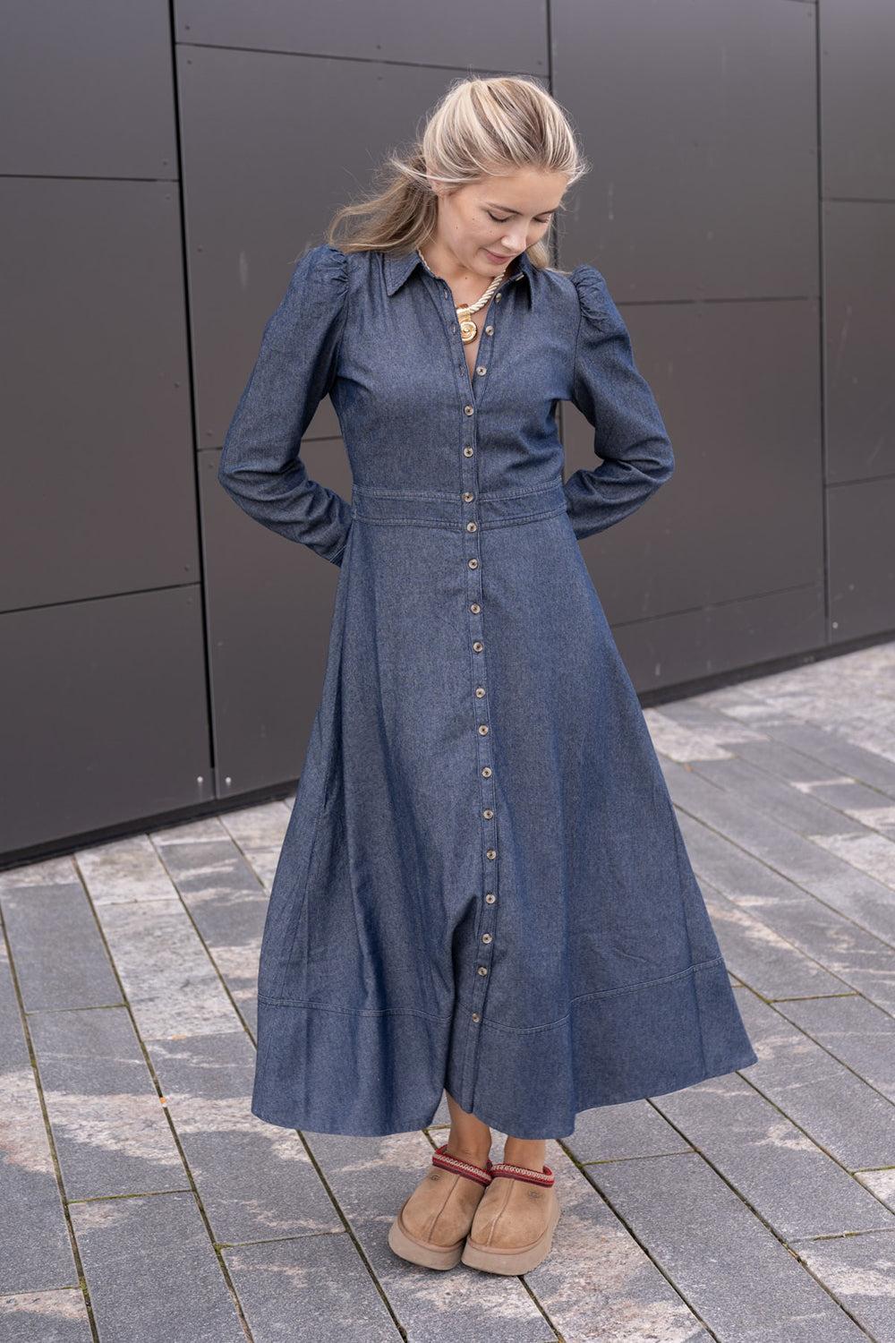 Denim Button-Down dress Dark blue