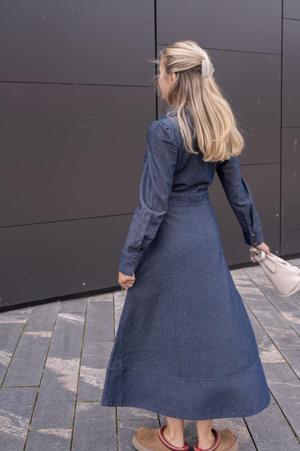 Denim Button-Down dress Dark blue