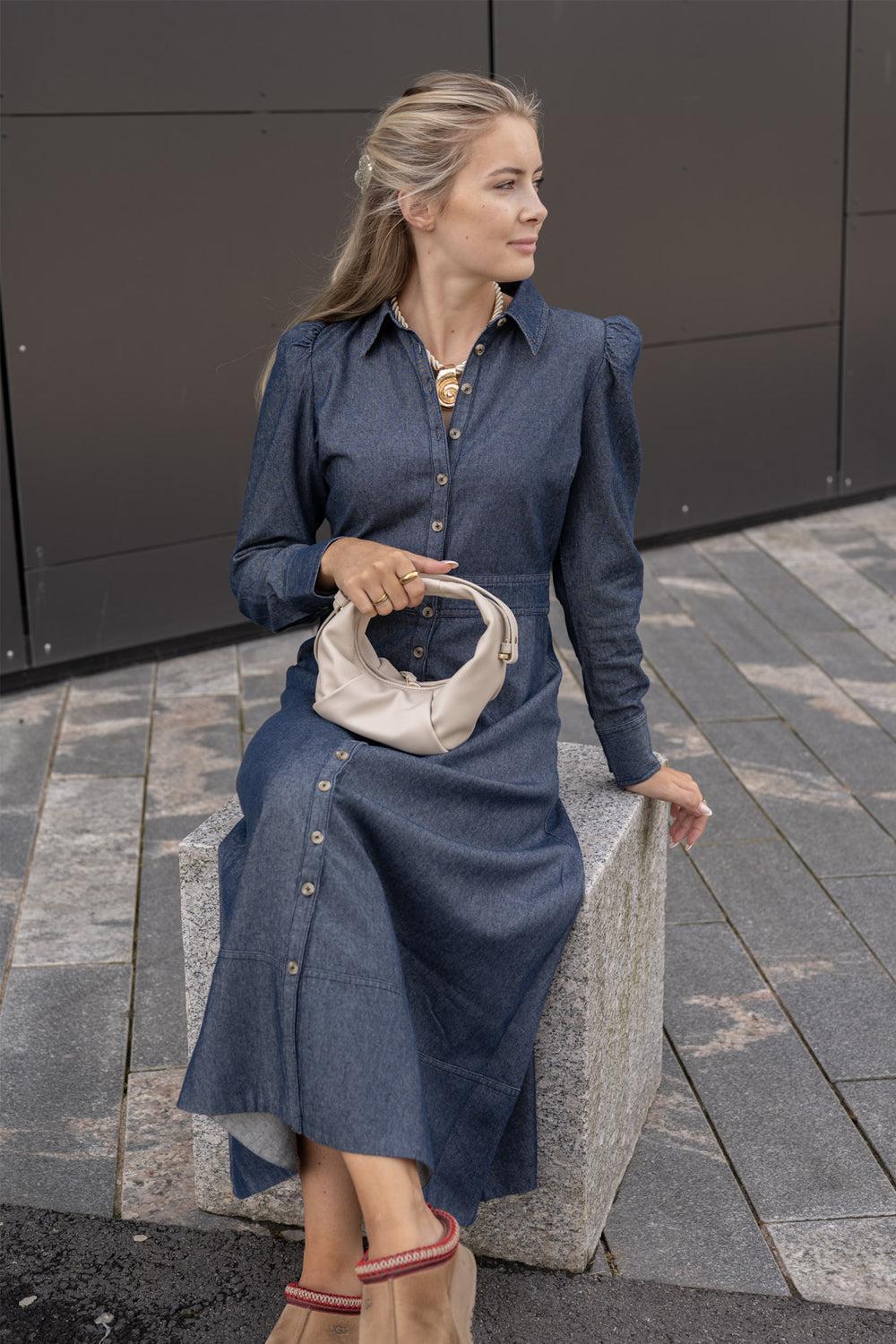 Denim Button-Down dress Dark blue