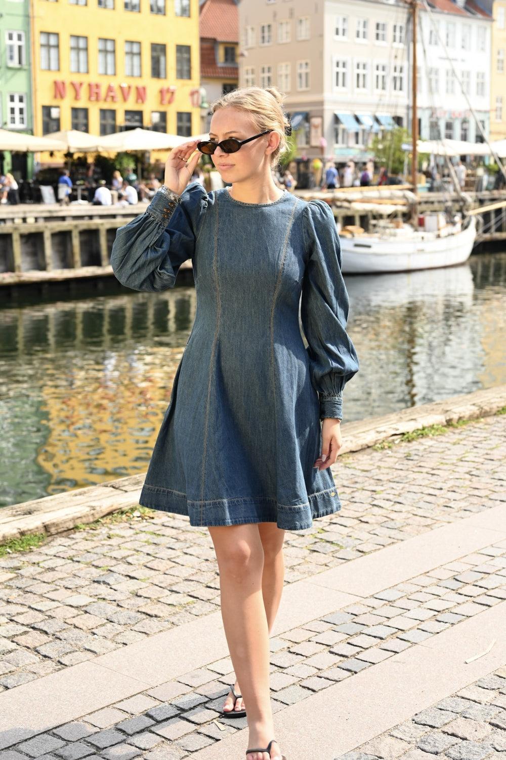 Denim Fitted Dress French Blue