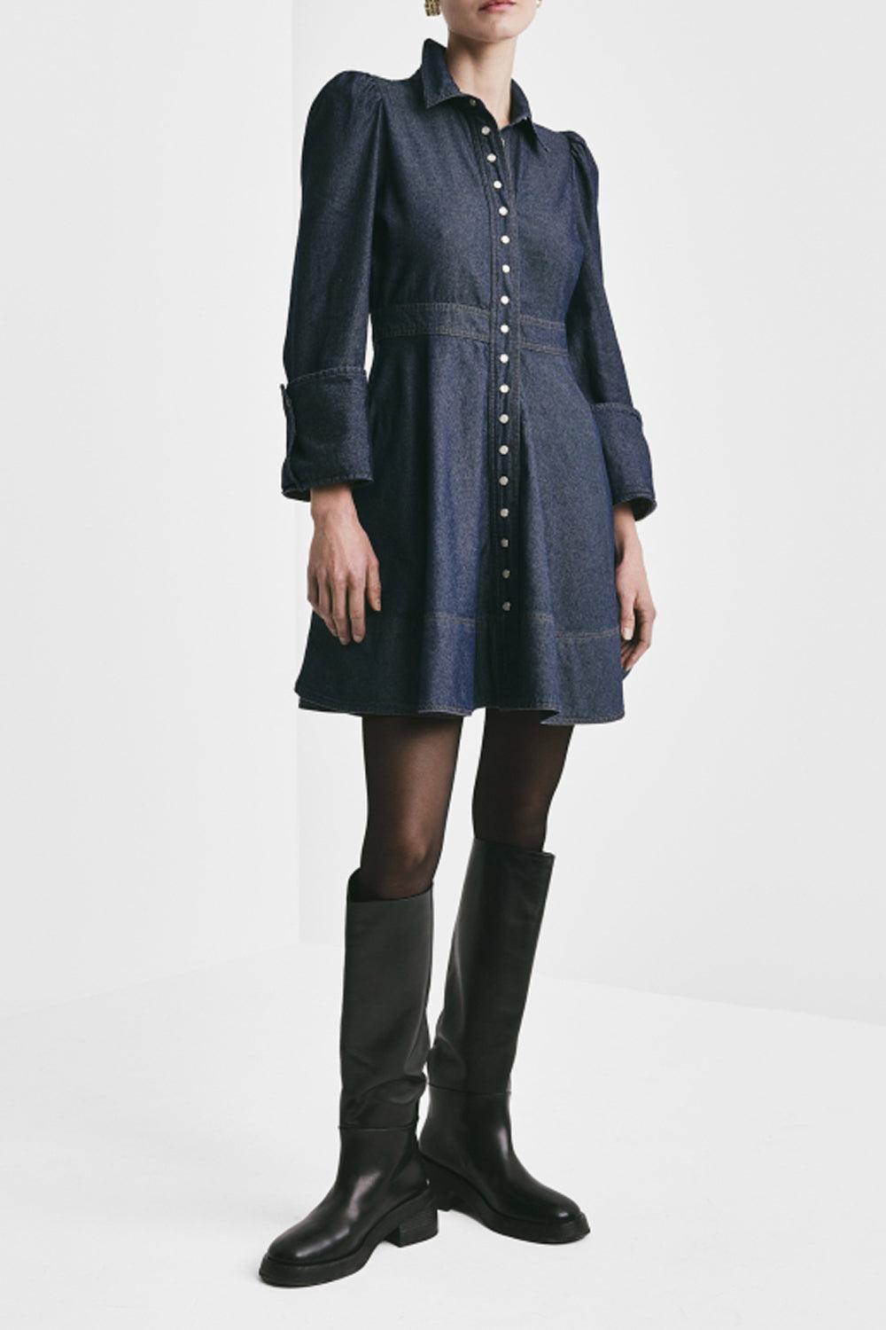 Denim Mini Dress Dark Blue