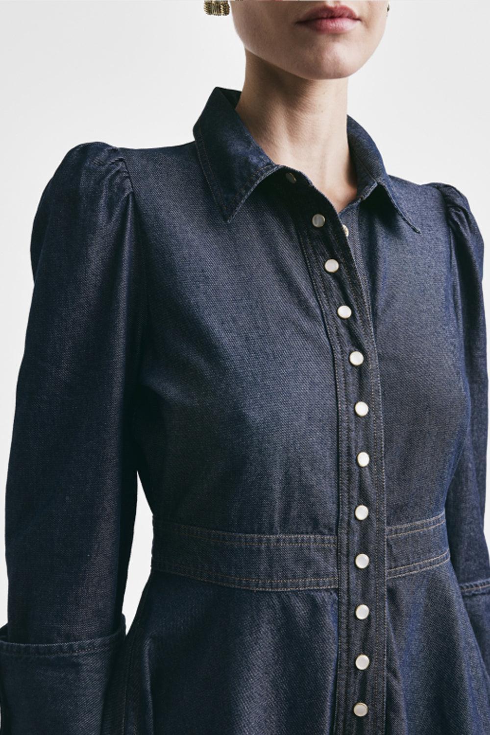 Denim Mini Dress Dark Blue