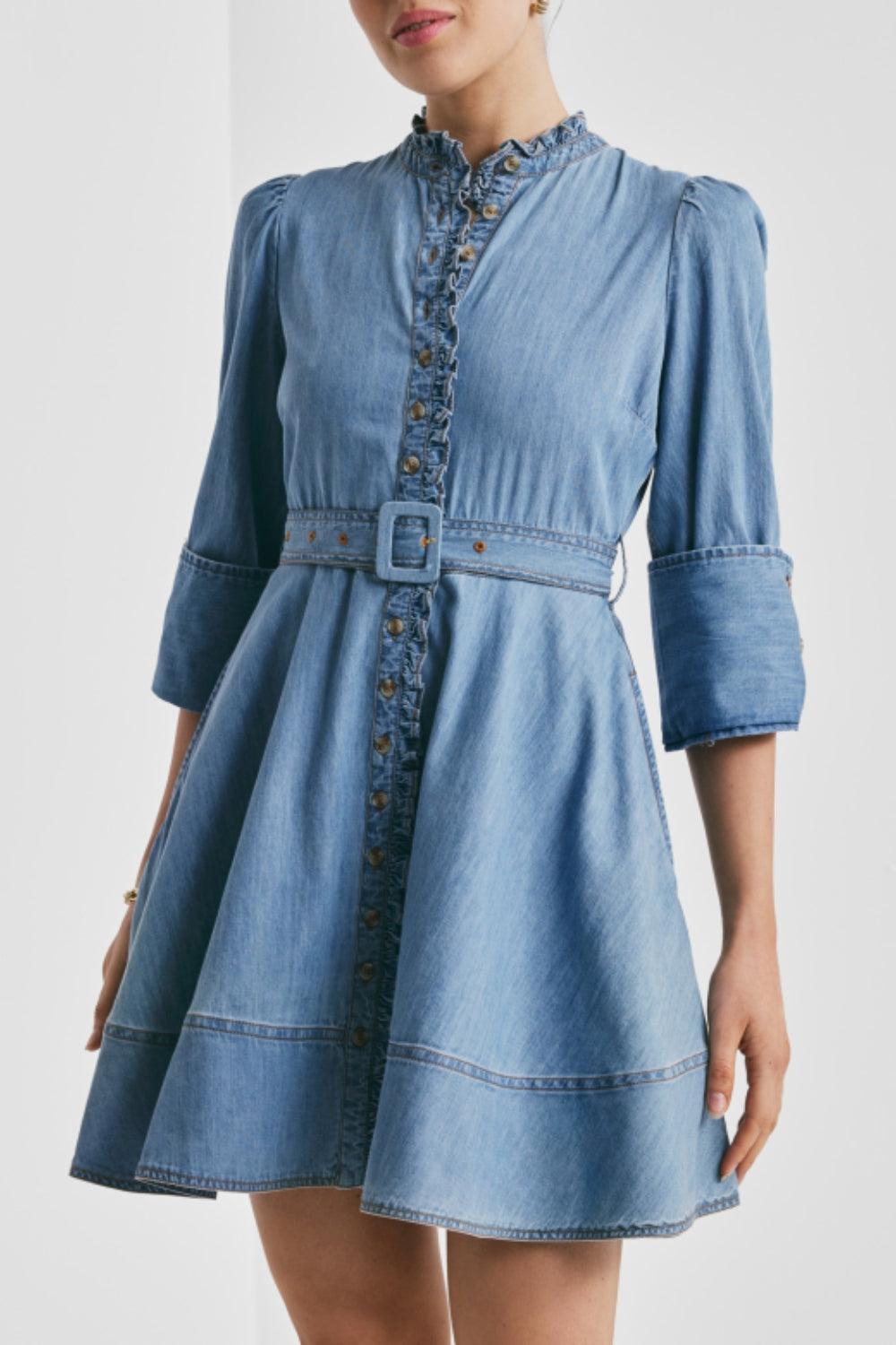 Denim Mini Dress Light Blue