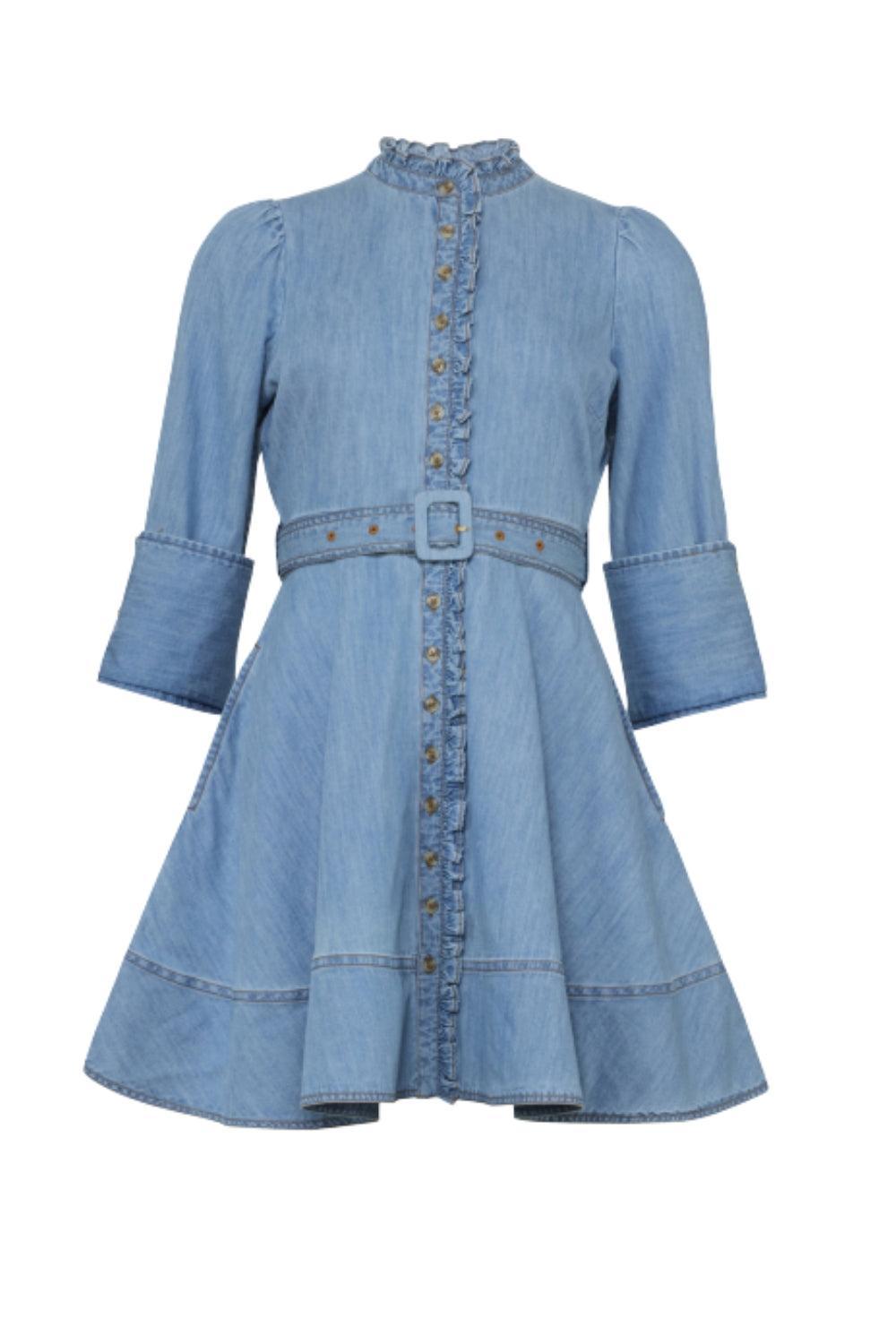 Denim Mini Dress Light Blue
