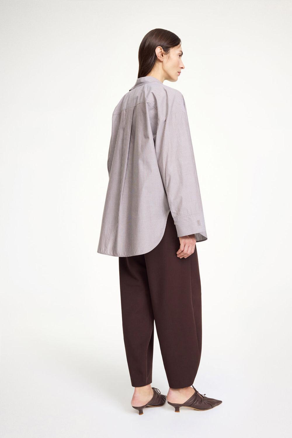 Derris Shirt Thin brown stripe