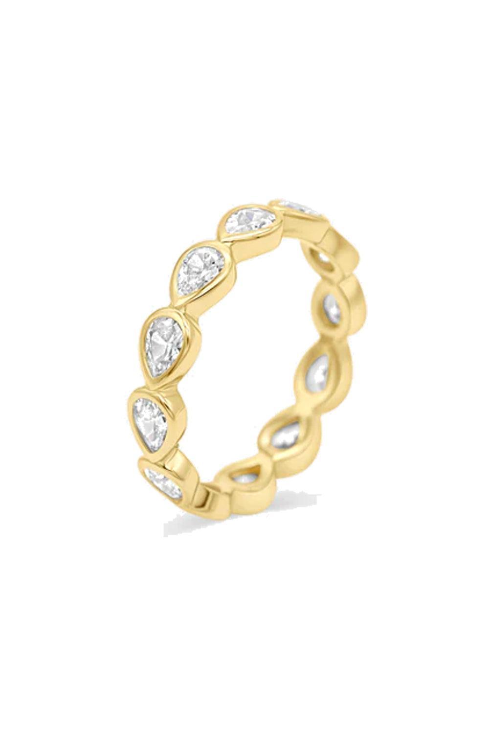 Diamond Band Ring Drop Gold