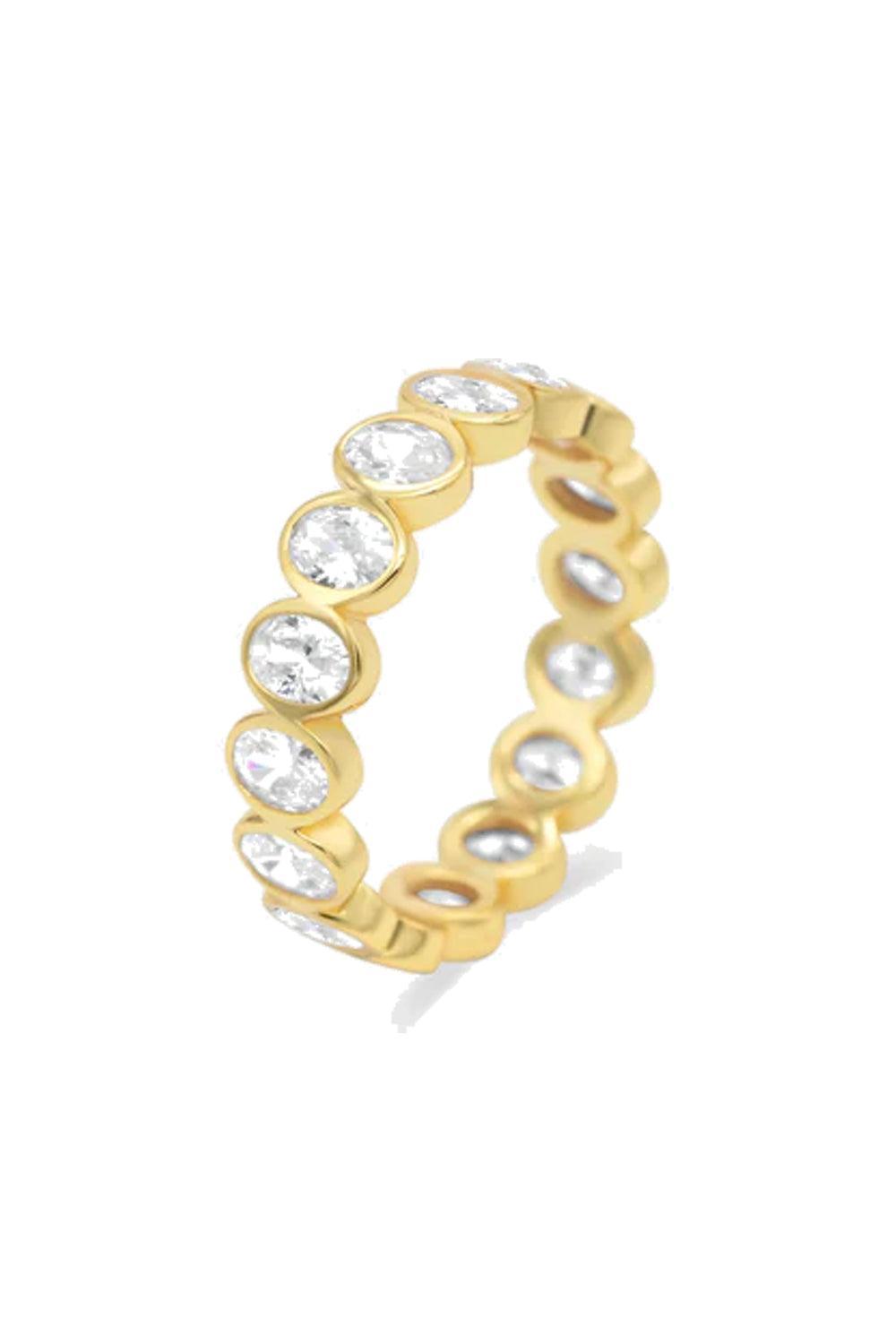 Diamond Band Ring Oval Gold