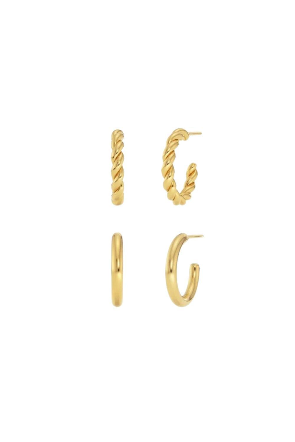 Dou Pair Creoles Gold