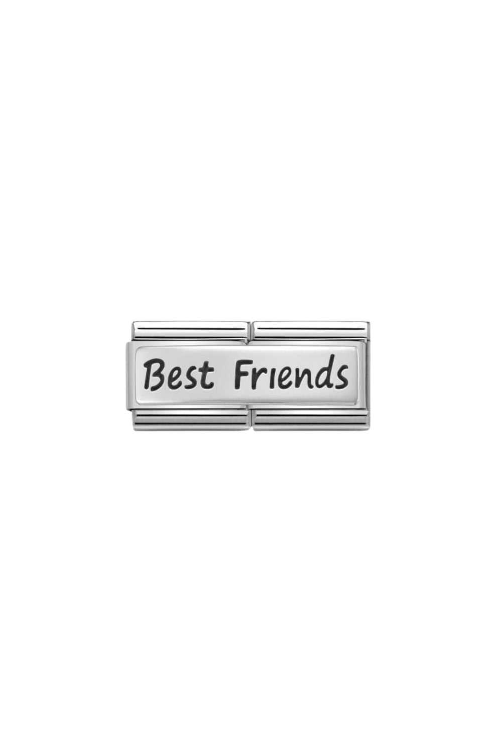 Double Engraved Steel And 925 Sterling Silver Custom Best Friends