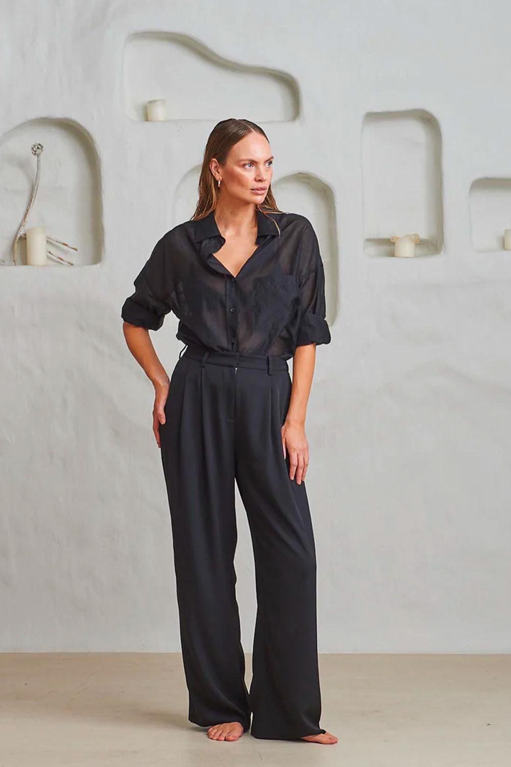 Duke Crepe Pants Black