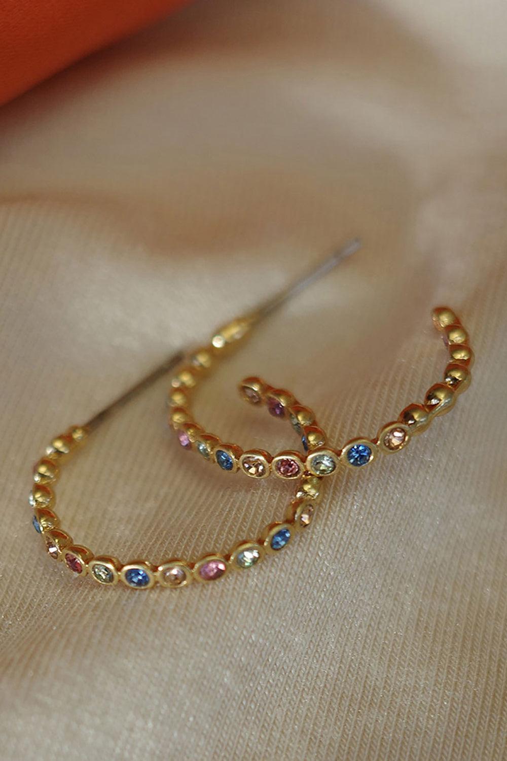 Earrings 20mm Multicolor Vibrance Gold