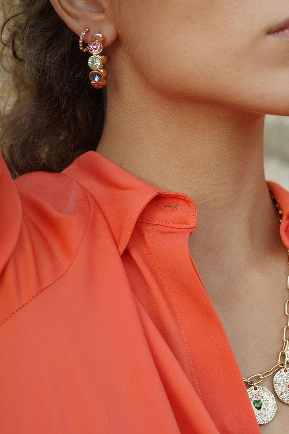 Earrings Big Multi Creol Vibrance Gold