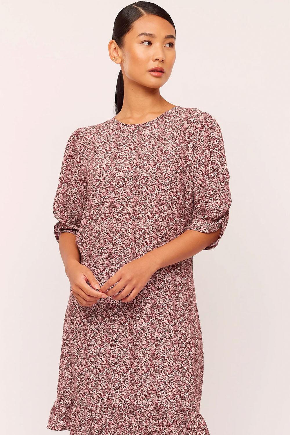 Ellen dress bordeaux petite flower