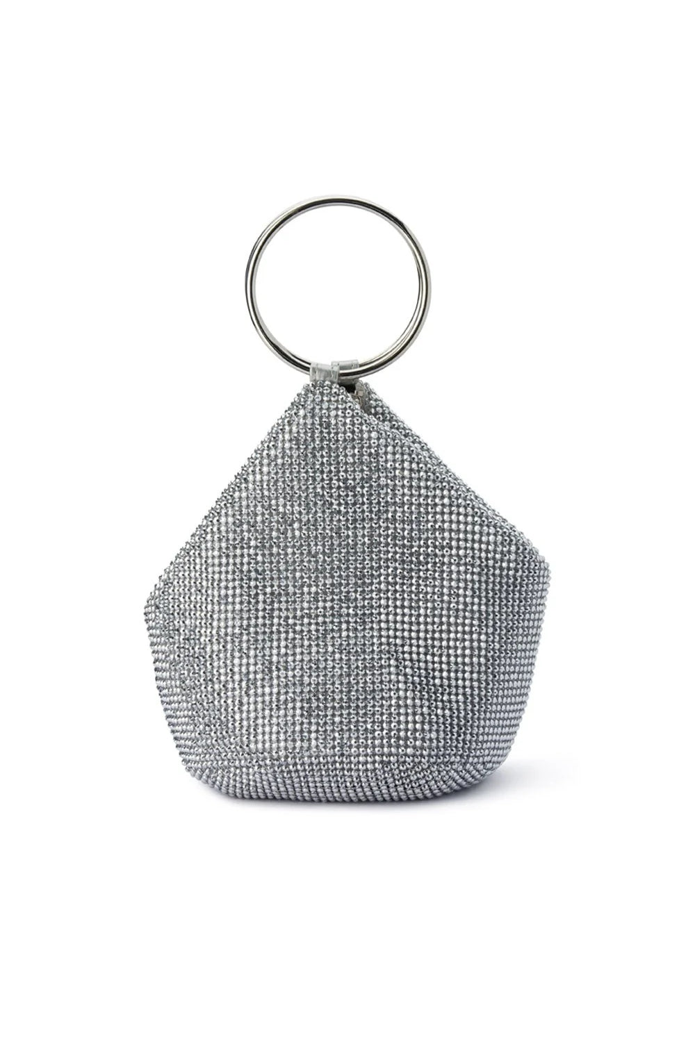 Ellie Crystal Mesh Handle Bag Silver