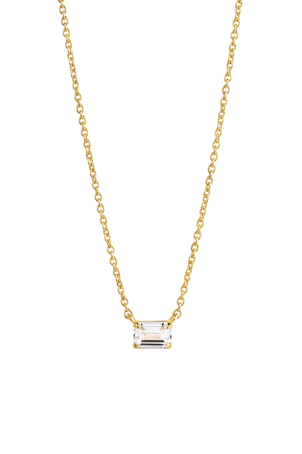 Emerald Chain Necklace Gold