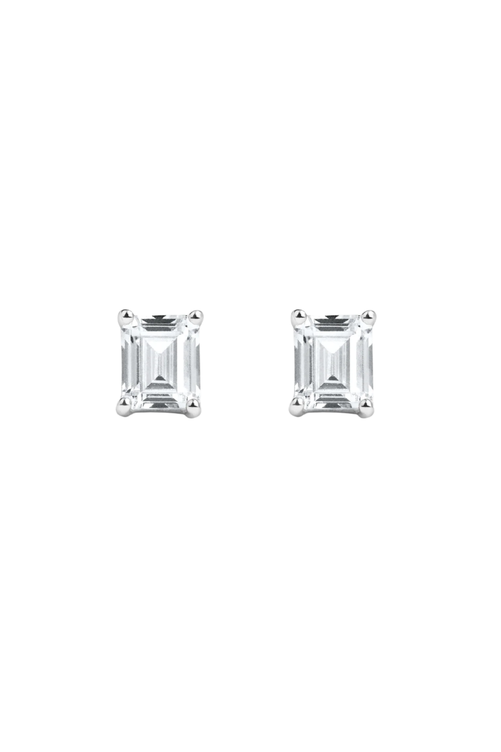 Emerald Studs Small Silver