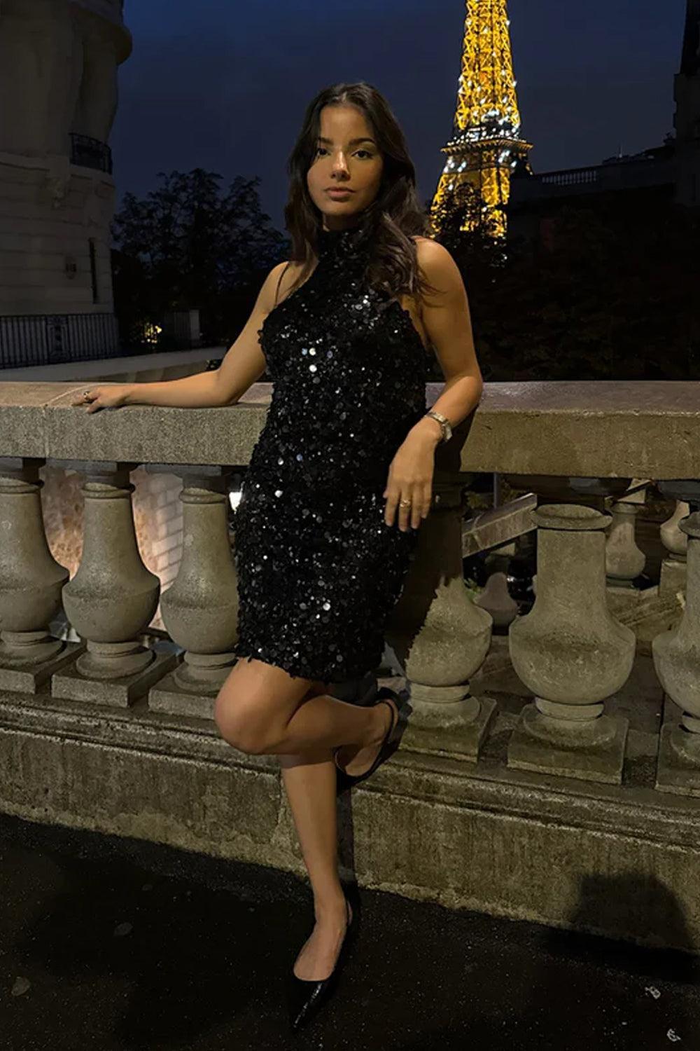 EmilyIC Mini Dress Black Sequins