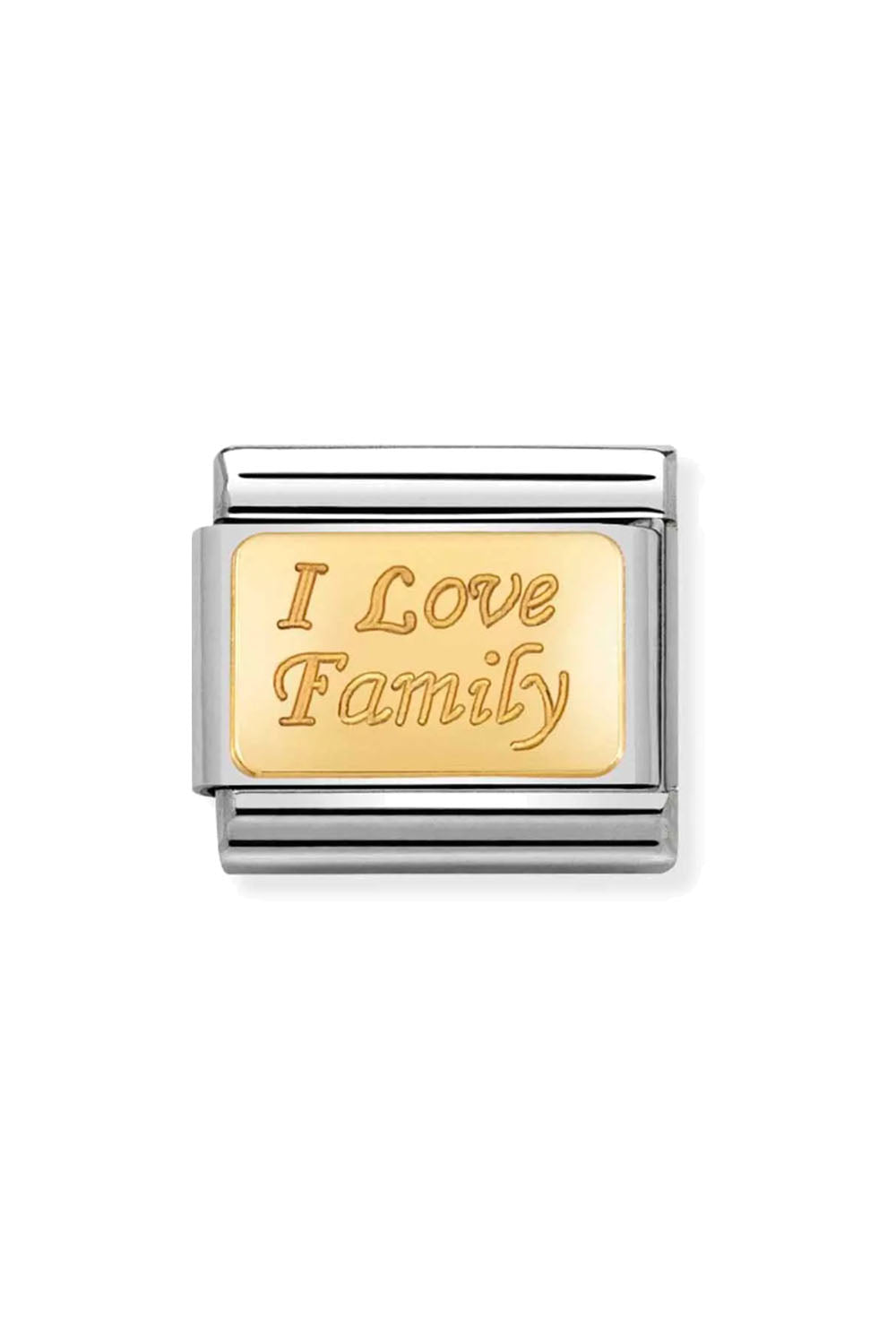 Engraved signs 18k Gold I love family