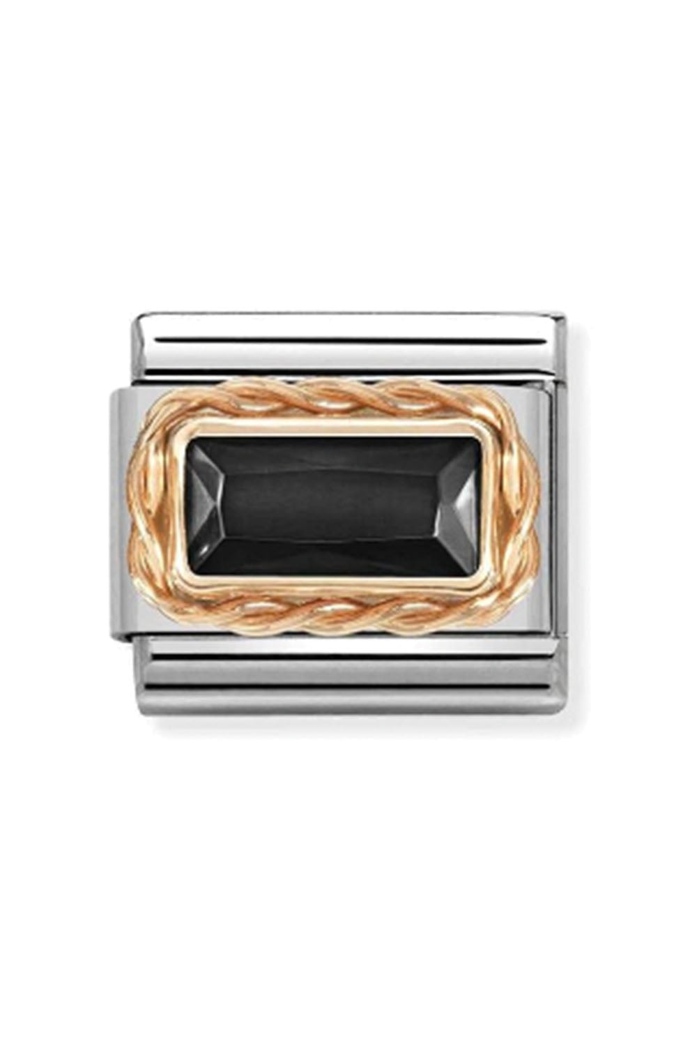 FACETED BAGUETTE RICH SETTING 9k rose gold and CZ Black