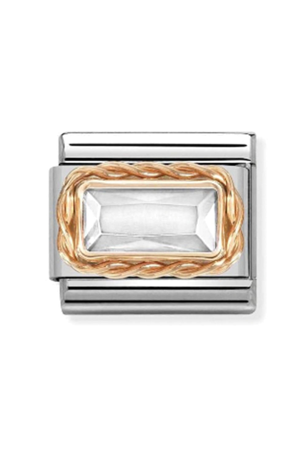 FACETED BAGUETTE RICH SETTING 9k rose gold and CZ White
