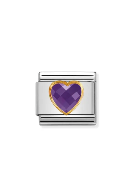 FACETED SYMBOLS 18k Gold Violet Heart