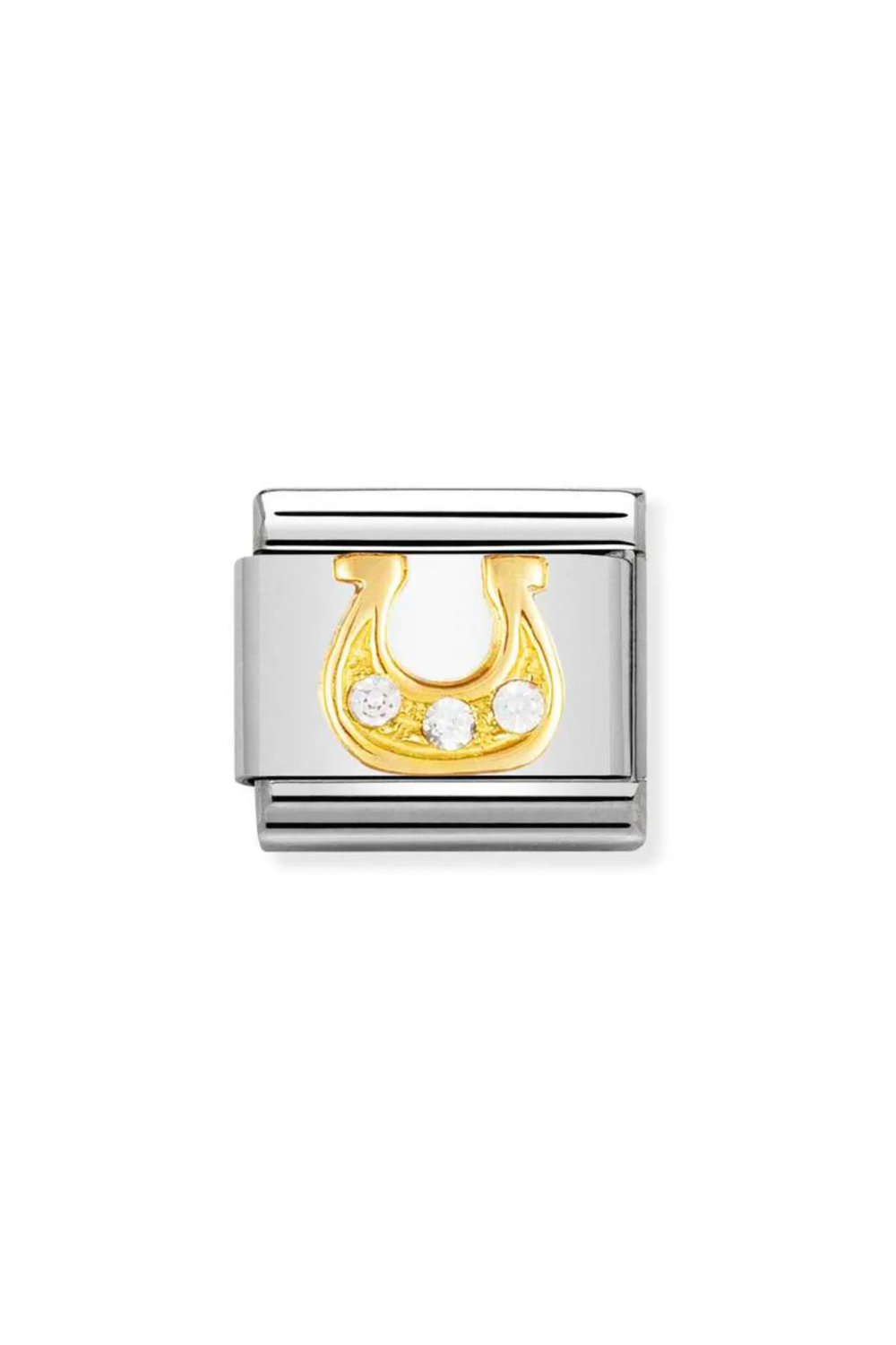 FUN 18K Gold & CZ White Danish Horseshoe