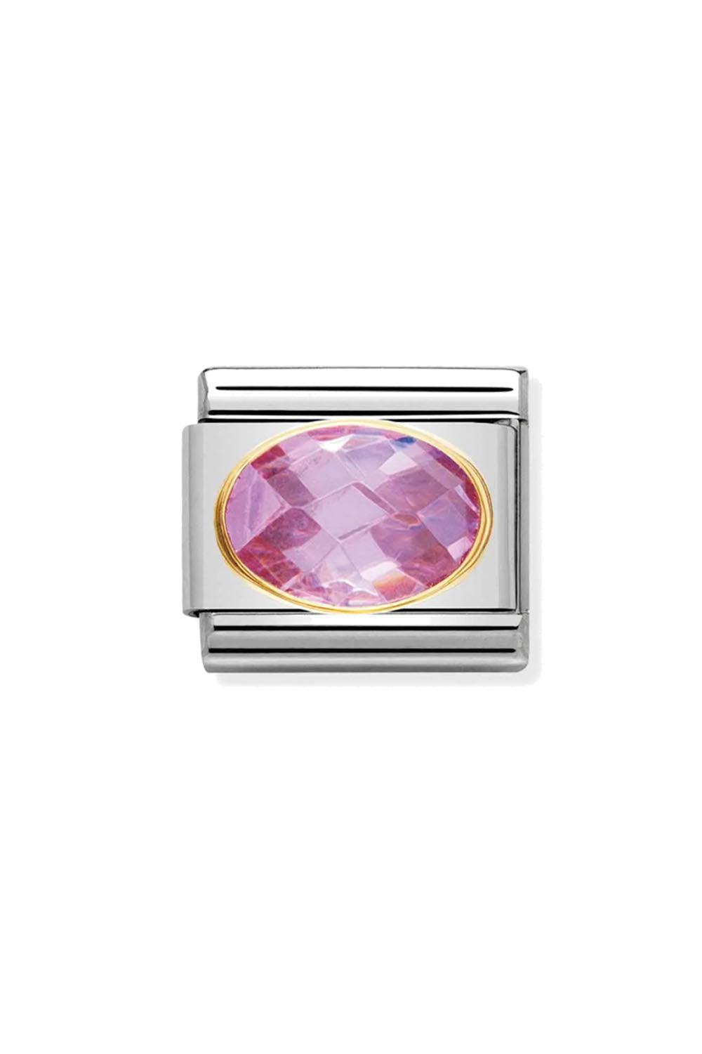 Faceted CZ 18k Gold & CZ Pink